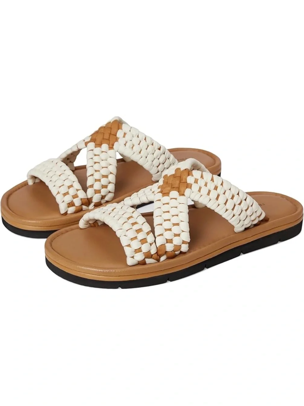 Free People Edgewater Tan Woven Slide Sandals-Boho Slip-On - Size 7, 7.5 & 8-NWT